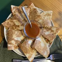 Tortilla (modified to have non-spicy sauce)  at A Porta Verde in Santiago De Compostela