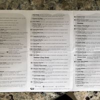 Menu at Flavors of India in Berkeley