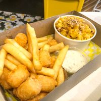 Classic Frots and Mac N Cheese  at Honeybee Burger in Los Angeles