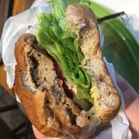 Vegan cheese burger  at Mr Farmer in Sodegaura