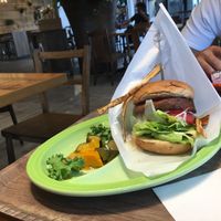 Vegan cheese burger  at Mr Farmer in Sodegaura
