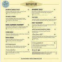 The menu for waffles   at Älskade Traditioner in Stockholm