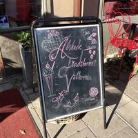 Sign outside the door  at Älskade Traditioner in Stockholm