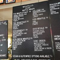 Savory waffle menu at Älskade Traditioner in Stockholm