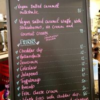 Vegan specials board at Älskade Traditioner in Stockholm