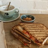 Vegan toastie, mmmm  at Back to Black in Amsterdam