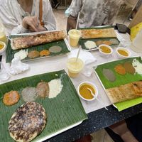 Dosas, uttapam, mango lassi   at Murugan Idli Shop in Central Singapore