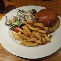 Vegan burger at Harvester Quayside - Mediacityuk in Manchester