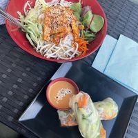 Tofu noodle salad and tofu spring rolls  at Uncle Van - Steingasse in Salzburg