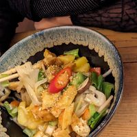 Tofu bowl with rice noodles at Uncle Van - Steingasse in Salzburg