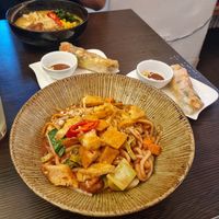 Udon noodle wok with tofu and soypaste peanut sauce. at Uncle Van - Steingasse in Salzburg