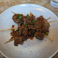 Brochettes de pleurotes at Mōpa in Paris