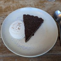 Fondant au chocolat with chantilly tonka at Mōpa in Paris