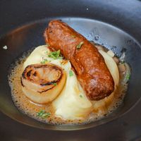 Saucisse purée at Mōpa in Paris