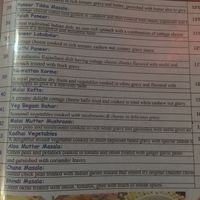 Part of the menu at Tandoor in Bujumbura