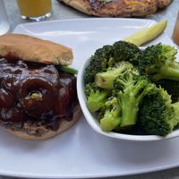 Pineapple burger made vegan  at The Tap Room in St John