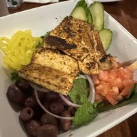Greek salad add tofu .. also got this as a wrap to have hiking the next day!  at The Tap Room in St John