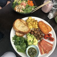 Big breakfast and sushi bowl at Lisica Cafe in Maribyrnong