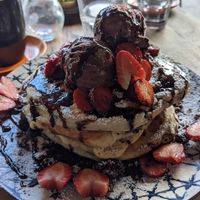 Vegan pancakes at Lisica Cafe in Maribyrnong