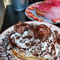 Chocolate pancakes at Lisica Cafe in Maribyrnong