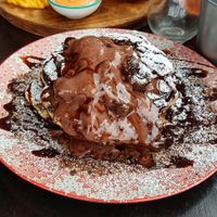 Chocolate pancakes at Lisica Cafe in Maribyrnong