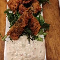 Fish in tempura (the "sauce" was amazing, kind of Spanish "ensaladilla rusa", but lighter) at Uki Green in Warsaw