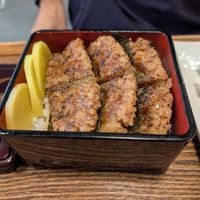 Teriyaki 'eel' on rice at Uki Green in Warsaw