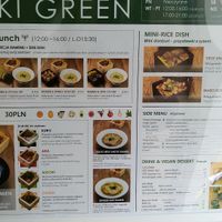 current menu at Uki Green in Warsaw