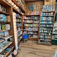 Books, Tarot and Oracle Cards...I'm in heaven! at Follow Your Heart Market & Cafe in Canoga Park