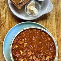 FYH house chili w/ cornbread ✨delicious!  at Follow Your Heart Market & Cafe in Canoga Park