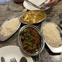 Vegan and vegetarian food (Bhindi masala and cheese)  at Chili & Lime in Dar Es Salaam