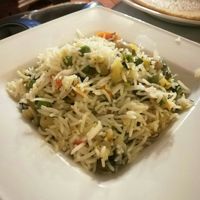 Rice with vegetables at Habesha in Bologna