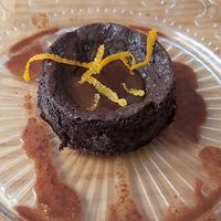 Volcán de chocolate vegano at Nude Bistrot in Jaen