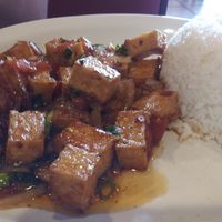 Tomato tofu with rice at Pho Viet 2 in Palm Bay