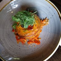 Tomato, basil and almond bake at The Brampton Mill in Huntingdon