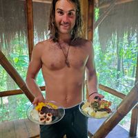 Breakfast out of the world. at Universo Pol Bamboo Hostel in Morro De Sao Paulo