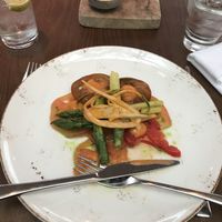 Asparagus with tomatoes  at Wotton House in Wotton