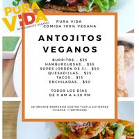 Vaya menú!! at Pura vida in Tuxtla Gutierrez