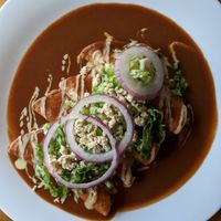 Enfrijoladas de desayuno at Pura vida in Tuxtla Gutierrez