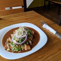 Enfrijoladas de desayuno at Pura vida in Tuxtla Gutierrez