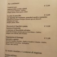 Menù at Orto in Gubbio