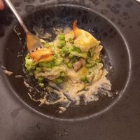 A vegan lasagne with peas and mishroom at Orto in Gubbio