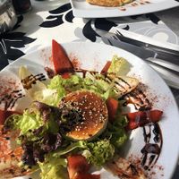 Omelette Tapas with Banana and the salad with goat cheese at Cañada de Garachico in Tenerife