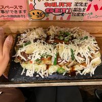 Hand for size at OKO Okonomiyaki in Osaka