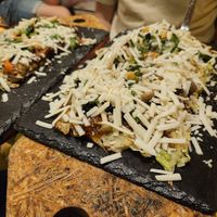 Vegan oko with vegan cheese and vegan mayonnaise at OKO Okonomiyaki in Osaka