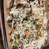 Vegan okonomiyaki - with vegan cheese!   at OKO Okonomiyaki in Osaka