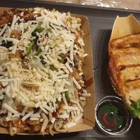 Vegan okonomiyaki and gyoza at OKO Okonomiyaki in Osaka