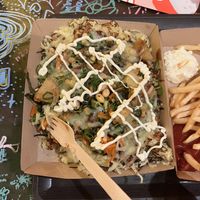 Delicious! Vegan mayo and cheese options too.   at OKO Okonomiyaki in Osaka