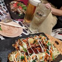 Vegan okonomiyaki - can choose toppings at OKO Okonomiyaki in Osaka