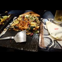 Okomiyaki at OKO Okonomiyaki in Osaka